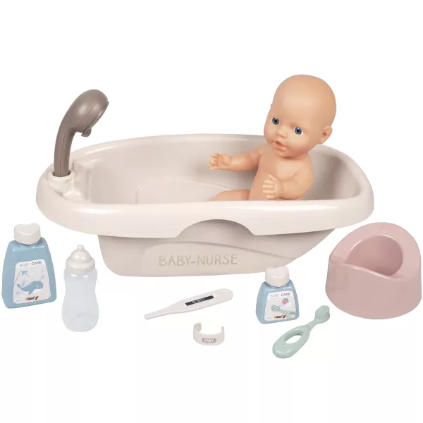 Baby Nurse: Játékbaba fürdető szett, 8 részes - pasztell
