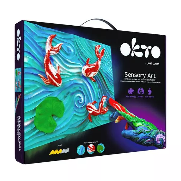 OKTO Sensory Art: Set de plastilină pentru realizarea imaginilor, Terry Gilecki - Pește Koi
