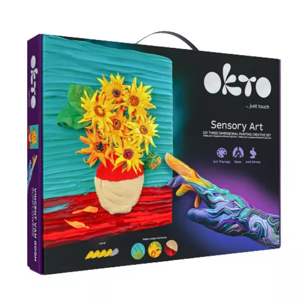 OKTO Sensory Art: Set de plastilină pentru realizarea imaginilor, Vincent van Gogh - Floarea soarelui