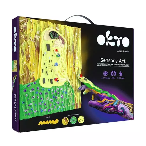 OKTO Sensory Art: Set de plastilină pentru realizarea imaginilor, Gustav Klimt - Sărutul
