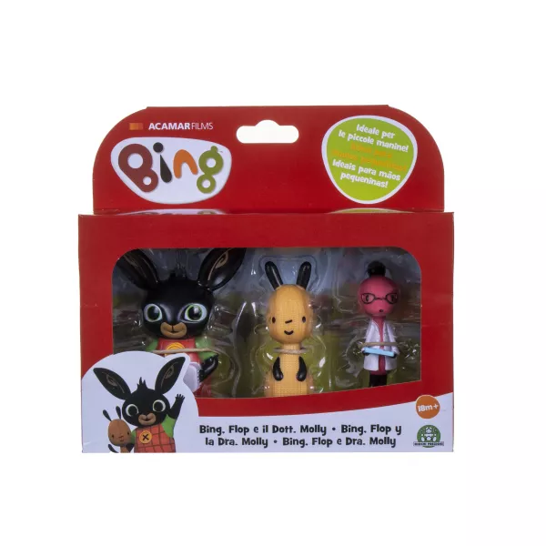 Bing și prietenii: Bing la doctor, set de 3 figurine - Bing, Dr. Molly, Flop