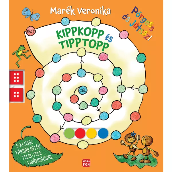 Rotește și joacă: Kipp-Kopp - carte pentru copii cu 5 jocuri de societate în lb. maghiară