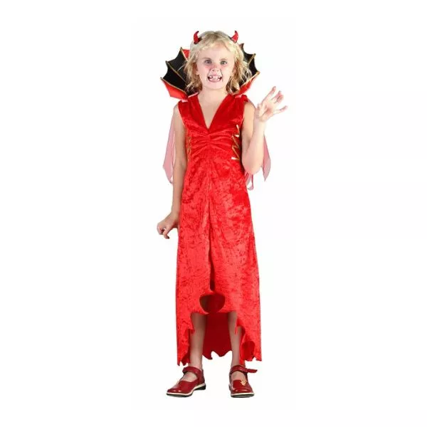 Costum Diavoliță cu coarne si guler - 110-120 cm
