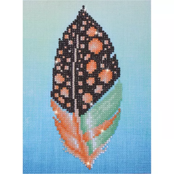 Diamond Dotz: Gyémántszemes kirakó - Színes madártoll, 18 x25 cm