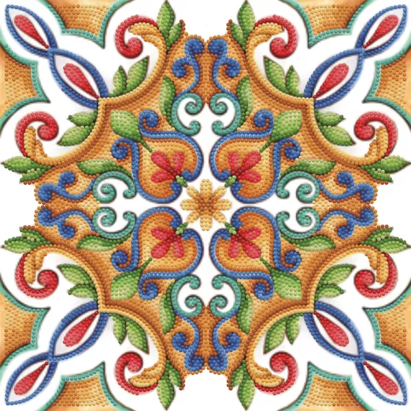 Diamond Dotz: Gyémántszemes kirakó - Portugál stílusú díszcsempe, 30 x 30 cm