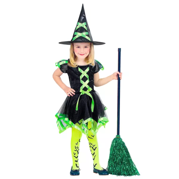 Costum de vrăjitoare culoare neon - 116 cm, verde