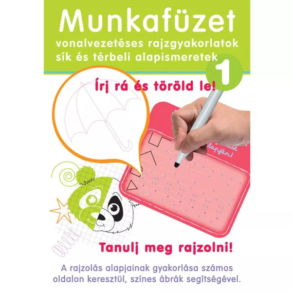 Scrie pe el și șterge-l! Caiet de lucru - Exerciții de trasare linii, în lb. maghiară