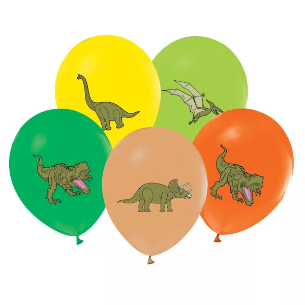 Set de 5 baloane cu model dinozaur