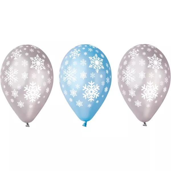 Set de 5 baloane premium cu model fulg de zăpadă - metalizat