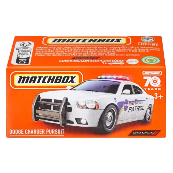 Matchbox: Dodge Charger Pursuit kisautó papírdobozban