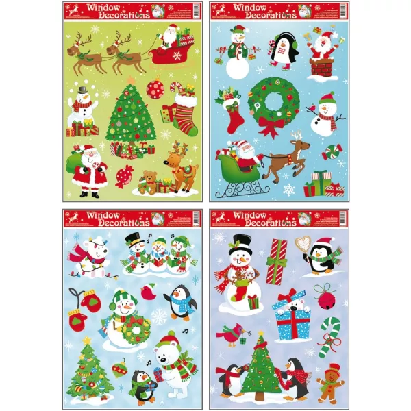 Stickere pentru fereastră cu model de crăciun, 38 x 30 cm - diferite