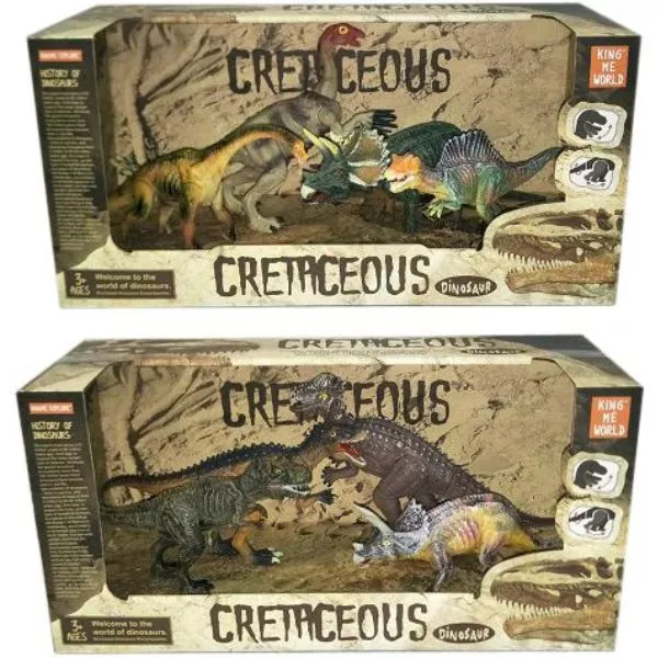 Set de joacă cu dinozauri din Cretacic, 4 dinozauri, dimensiune mare - diferite