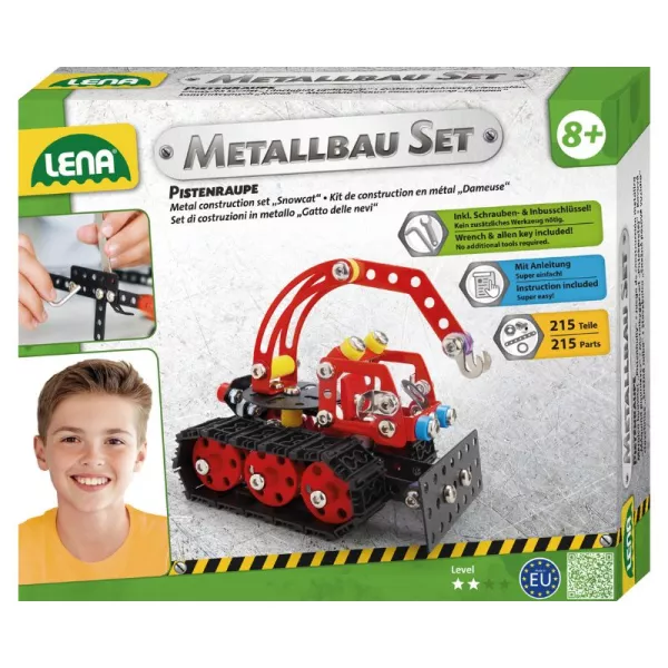 Lena: Jucărie de construcție din metal, utilaj - 215 de piese