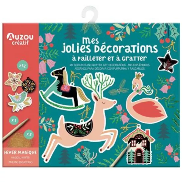 Auzou: Csillám és karckép készlet - Karácsonyi dekorációk