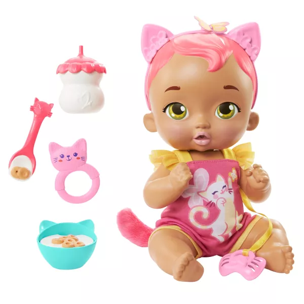 My Garden Baby: Snack & Snuggle păpușă interactivă - Kitten Pink