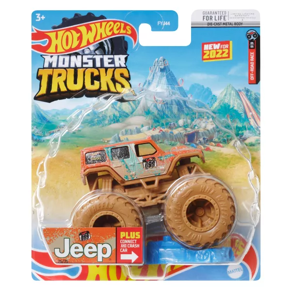 Hot Wheels Monster Trucks: Jeep kisautó, 1:64
