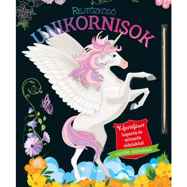 Verborgen eenhoorns – kleurboek met kraspagina’s