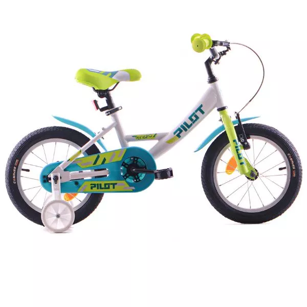 Pilot: Unicorn Bicicletă pentru copii, mărime 12 - gri-alb-verde