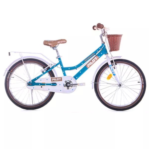 Pilot: Cremose bicicletă pentru copii cu coșuleț, mărimea 20 - albastru