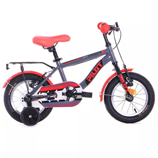 Pilot: Bicicletă pentru copii Korrento, mărime 12 - gri-roșu