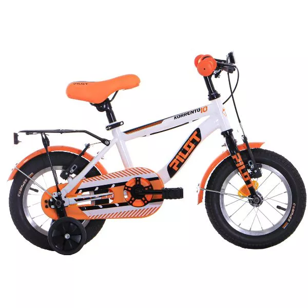 Pilot: Bicicletă pentru copii Korrento, mărime 12 - alb-portocaliu
