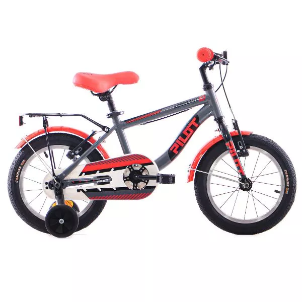 Pilot: Bicicletă pentru copii Korrento, mărime 14 - gri-roșu
