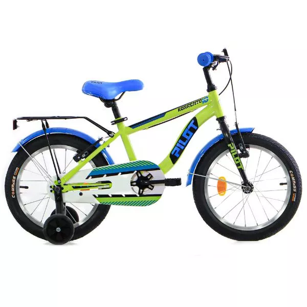 Pilot: Bicicletă pentru copii Korrento, mărime 14 - albastru-verde