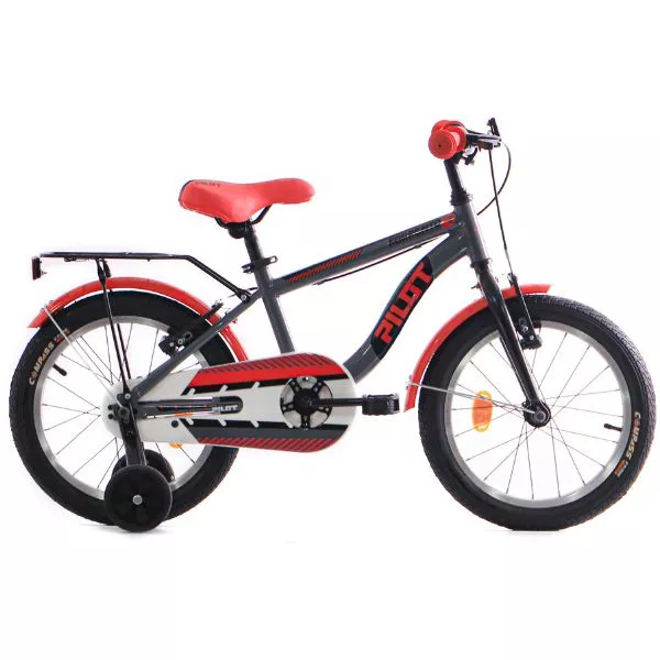 Pilot: Bicicletă pentru copii Korrento, mărimea 16 - gri-roșu