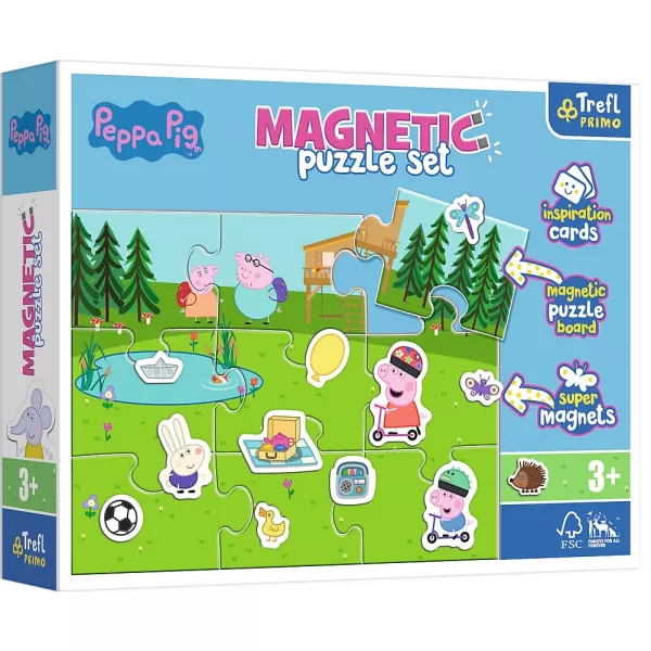 Trefl Primo: Peppa Pig puzzle magnetic pentru copii - 9 piese