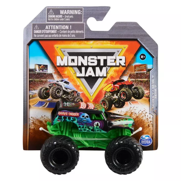 Monster Jam: Mașinuță Grave Digger - 1:70, seria 7