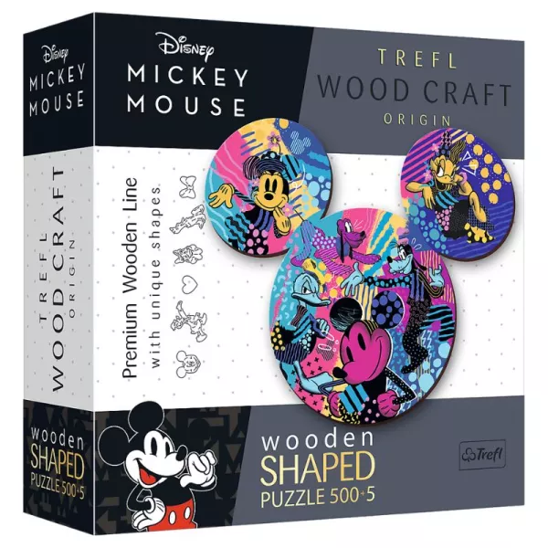 Trefl Puzzle Wood Craft: Mickey egér - 500 + 5 darabos puzzle fából