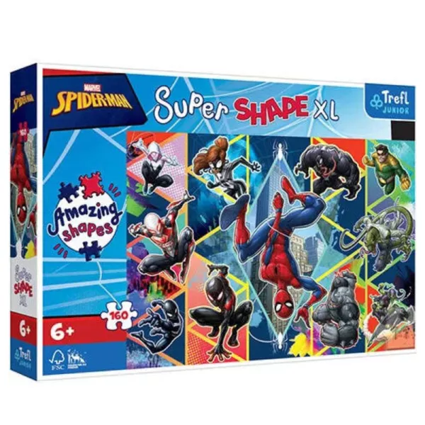 Trefl Junior: Super Shape XL Spider-Man - puzzle cu 160 de piese