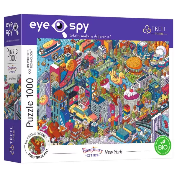 Trefl Eye Spy: Imaginary Cities, New York - puzzle cu 1000 de piese
