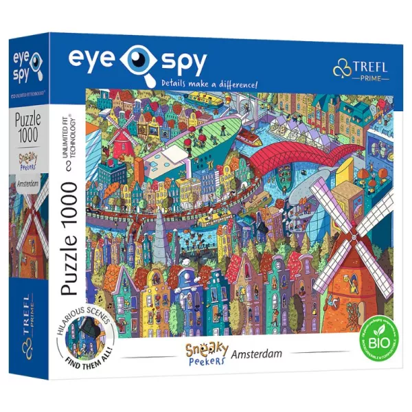 Trefl Eye Spy: Sneaky Peekers, Amsterdam - puzzle cu 1000 de piese