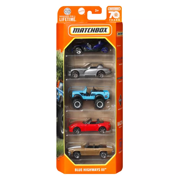Matchbox: Set de 5 mașinuțe - Blue Highways III