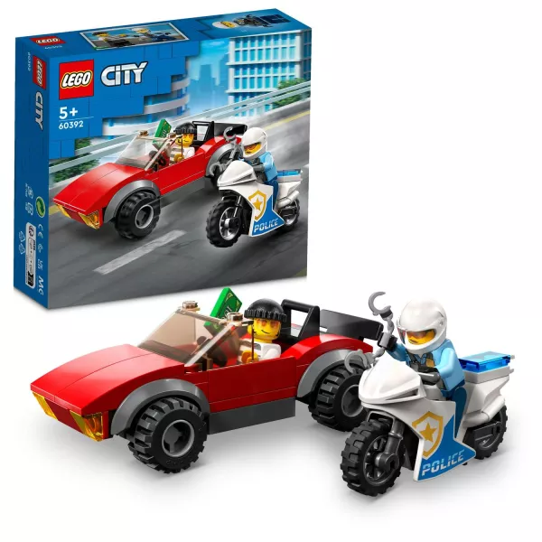 LEGO® City Police: Polițist pe motocicletă în urmărirea unei mașini - 60392