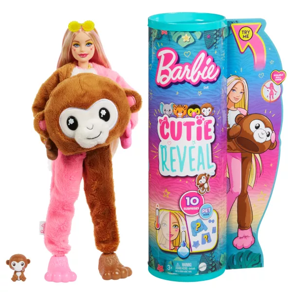 Barbie Cutie Reveal: Păpușă surpriză seria 4 - Maimuță