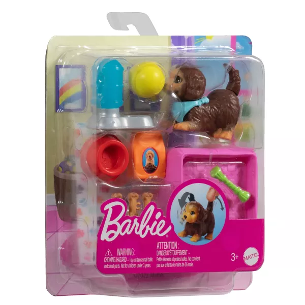 Barbie: Kiskedvencek - Barna kutyus etetőtállal