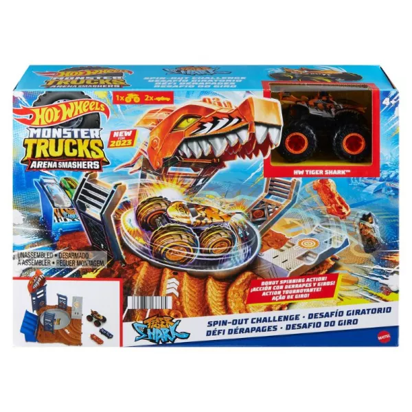 Hot Wheels: Monster Trucks Arena Smashers cu mașinuță Tiger Shark - finala de mijloc