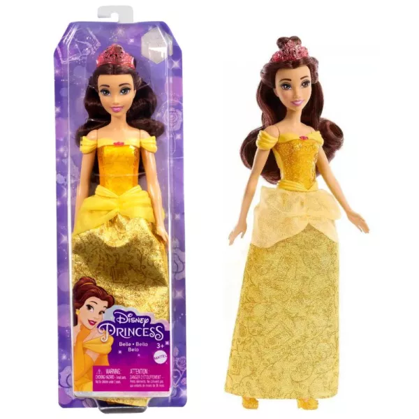 Prințese Disney: Păpușă prințesă strălucitoare - Belle