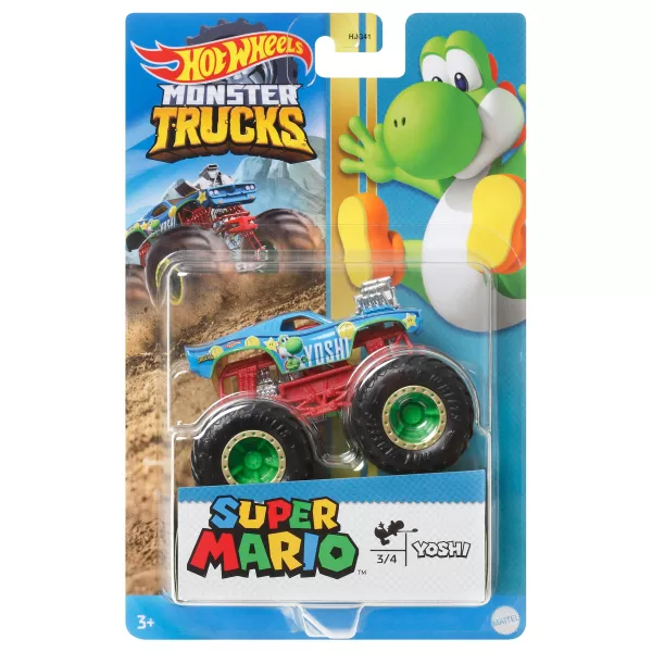 Hot Wheels: Monster Trucks - Super Mario, mașinuță Yoshi