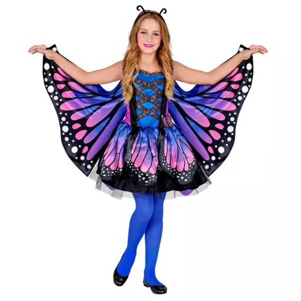 Costum Fluture albastru cu aripi - mărime 116 cm