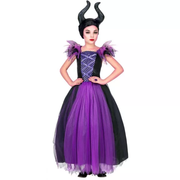 Costume Strega viola-nero - taglia 128 cm