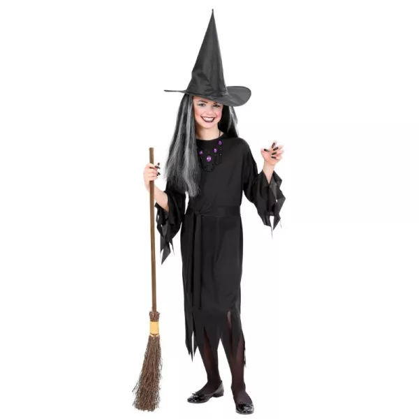 Costum Vrăjitoare negru - mărime 116 cm, pentru copii de 4-5 ani