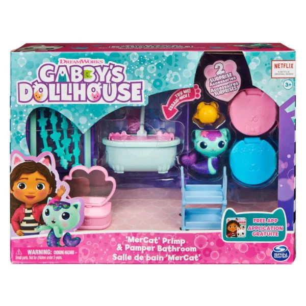 Gabby's Dollhouse: Set cameră Deluxe - Baia lui MerCat