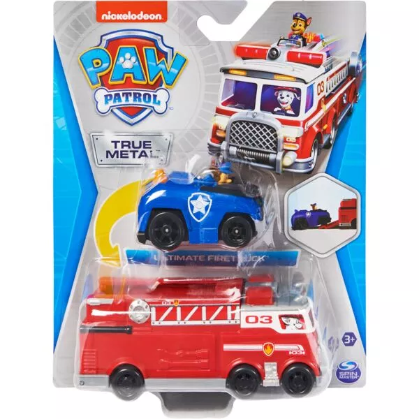 Paw Patrol: True Metal Team Vehicle 2-în-1 - Camionul de pompieri a lui Marshall