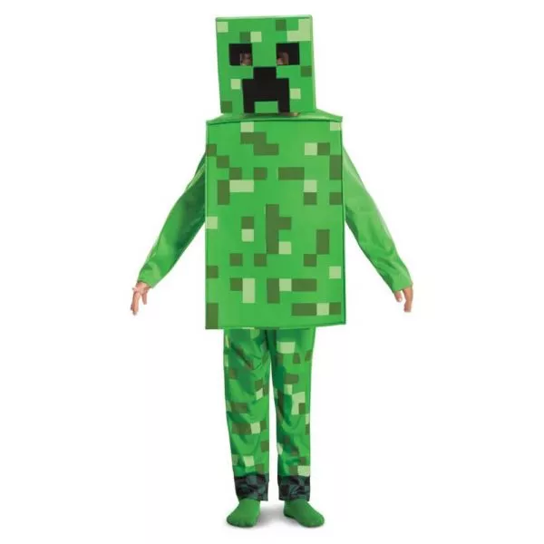 Minecraft: Costum Creeper - mărime S, copii de 4-6 ani