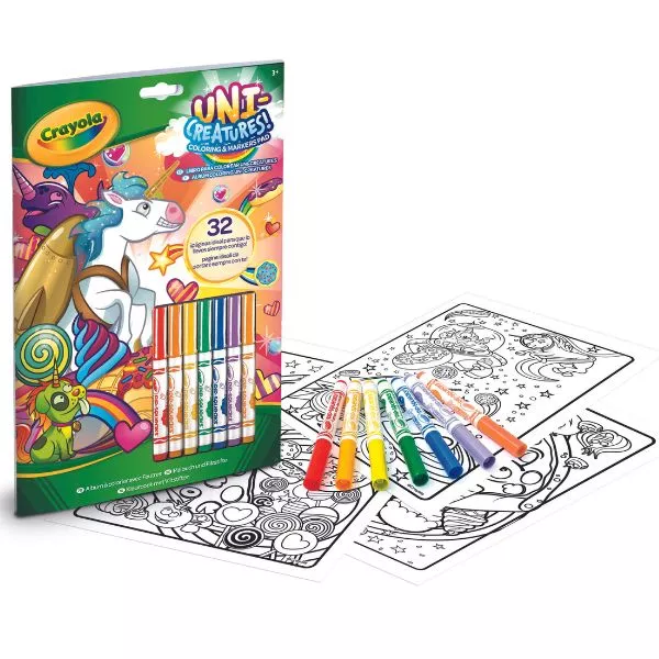 Crayola: Color & Activity Unicreatures - cartea de activități cu 7 markere