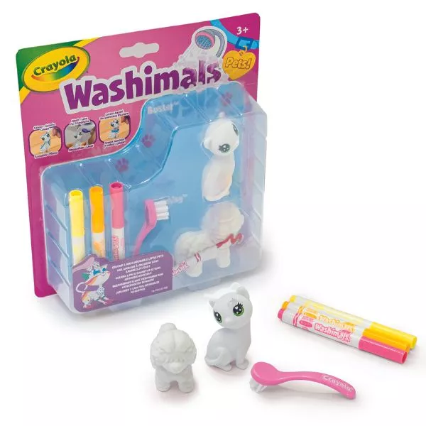 Crayola Washimals: Set de căine și pisică lavabilă - 2 bucăți