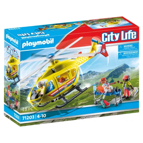 Playmobil: Elicopter galben de salvare - 71203
